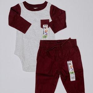 Henley Onesie + Cargo Pant Set